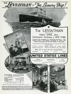 Trip Prints: Leviathan luxury American ship 1924