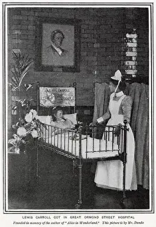 Street Prints: Lewis Carroll Cot in Great Ormond Street Hospital 1900