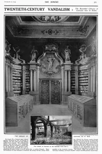 Destruction Prints: The library at Louvain ruined during WW1