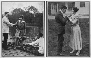 Cigarettes Prints: Lily Elsie with blinded soldiers at St. Dunstan s