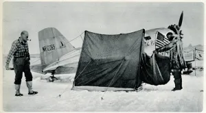Rescued Prints: Lincoln Ellsworth and pilot making preparations