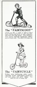 1920 Prints: Lines Bros toys advertisement, car and scooters (Tri-ang)