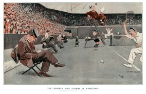 Cartoonist Prints: The Linesman Who Snored at Wimbledon