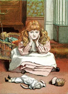Part Prints: Little Girl Broken Doll 1888 Iln Import 21 Dec
