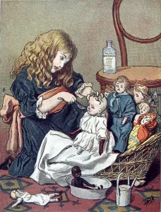 Formed Prints: Little Girl Playing with her Dolls, 1888