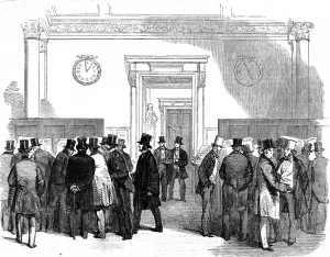 1854 Prints: Lloyds Merchant Room, London, 1854