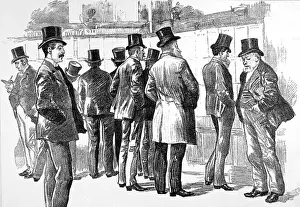 Casualties Prints: Lloyds Underwriters viewing the Casualties Board, 1890