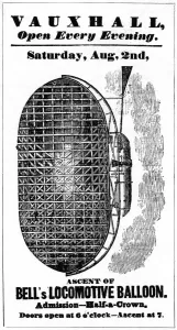 Balloons Prints: Locomotive balloon in Vauxhall Gardens