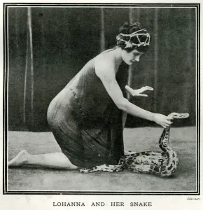 Performer Prints: Lohanna and her snake 1912