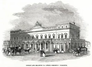 1844 Prints: London and Brighton Railway terminus