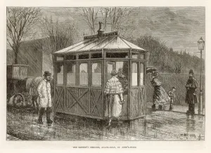 Wood Prints: London Cab Shelter