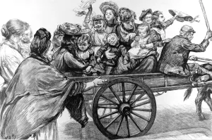 Cart Prints: London Family heading for Epping Forest on WhitMonday, 1893