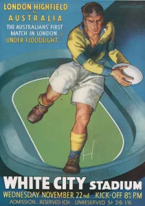 Rugby Prints: London Highfield v. Australia rugby advertisement