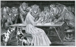 Feeding Prints: London Hippodrome, Madame Heliot & her lions