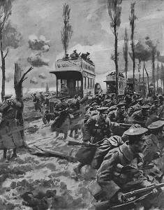 Automobile Prints: The London Motor Bus at the Front, WW1