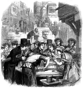 Oyster Prints: London Oyster Stall 1861