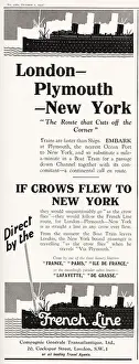 Line Prints: London - Plymouth - New York. The Route That Cuts Off The Corner