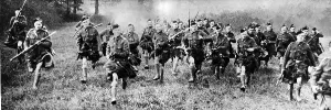 Bayonet Prints: London Scottish soldiers charging with the bayonet