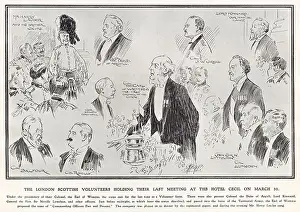 Argyll Prints: The London Scottish Volunteers holding their last meeting at the Hotel Cecil on 31 March 1908
