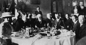 Lunch Prints: Louis Bleriot with Lord Northcliffe at the Savoy