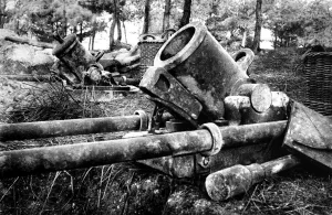 Trenches Prints: Two Louis-Phillippe mortar employed in the French trenches