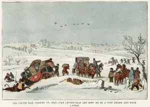 Coaching Prints: Louth mail in snow 1836