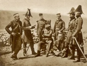 Roger Prints: Lt. General Sir George Brown and his staff, Crimea, 1855