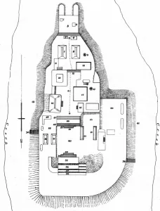 Reconstruction Prints: Lubaantun archaeology - reconstruction of the citadel