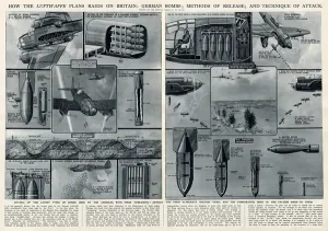 Plans Prints: Luftwaffe raids on Britain by G. H. Davis