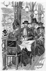 Lunch Prints: Lunching in a restaurant of the Eiffel Tower, first platform