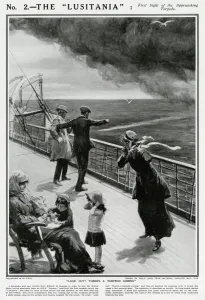 Sunk Prints: Lusitania - First sight of the approaching Torpedo 1915