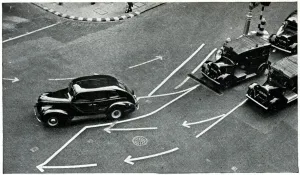Public Prints: Machine painting road lines, September 1939