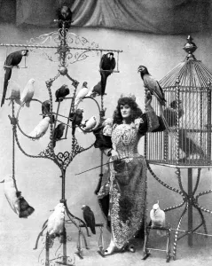 Madame Prints: Madame Marzella with her pets, at the Tivoli, 1896