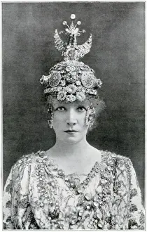 Jewellery Prints: Madame Sarah Bernhardt as Theodora - photograph by Downey