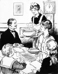 Lunch Prints: MAID BRINGS IN DINNER