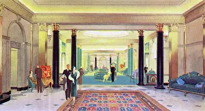 Newly Prints: Main entrance to the lounge, newly opened Dorchester Hotel