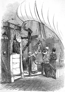 1849 Prints: Making Tea on the deck of an Emigrant Ship, 1849