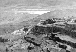 Benefit Prints: Mammoth Hot Springs, Gardiners River, Yellowstone, 1874