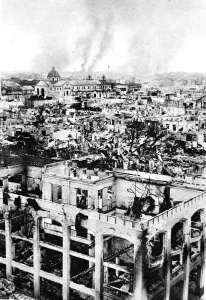 Forces Prints: Manila on Fire, Philippines; Second World War, 1945