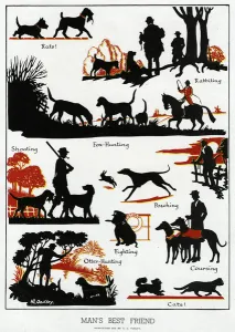 Silhouettes Prints: Mans best friend... by H. L. Oakley