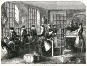 Images Dated 3rd December 2018: Manufacture of lint for the army in Crimea 1855