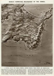 Pictorial Prints: Map of the Crimean peninsula by G. H. Davis