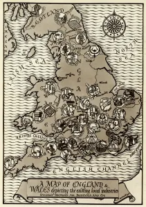 Industrial Prints: Map of the Industries in England and Wales