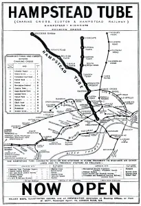 Park Prints: Map of London Underground railway, Hampstead Tube