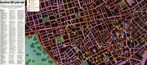 Leicester Prints: Map to the nightlife of London, 1965