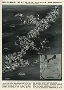 Base Prints: Map of Okinawa island by G. H. Davis