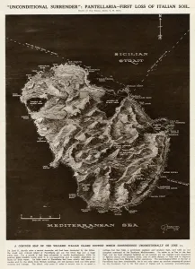 Volcano Prints: Map of Pantellaria (Pantelleria) by G. H. Davis
