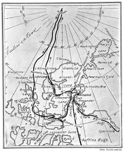 Welsh Prints: Map showing Dr. Frederick Cooks route to the North Pole, 19