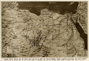 Desert Prints: Map of the war in North Africa by G. H. Davis