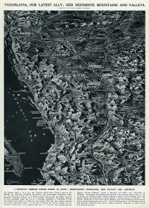 European Prints: Map of Yugoslavia by G. H. Davis